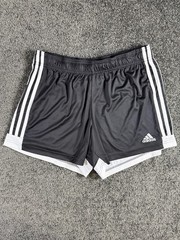 Adidas 3-Stripes Athletic Shorts Womens Large Black 3.5in Inseam Running Gym