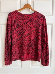 Sundry Red with Black Animal Print Stripes