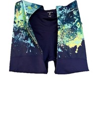 Layer 8 Women’s Medium Navy Blue Splash Print High Rise Athletic Leggings Artsy