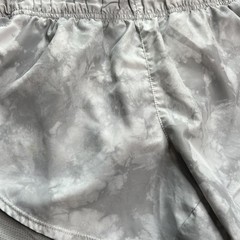 Athletic Works Women’s S 4-6 Running Shorts Gray White Tie Dye Lined Activewear