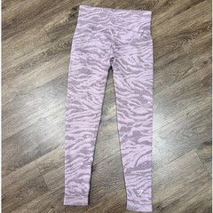 Gymshark Adapt Animal Seamless Leggings Mauve Pink Tiger Print Small GLLG4296-MP