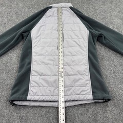 New Balance Women Puffer Fleece Jacket Full Zip Gray Green Size Medium