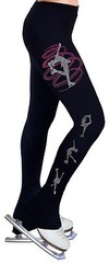 Ice Figure Skating Dress Practice Pants Trousers Leggings w/Rhinestone R253RP