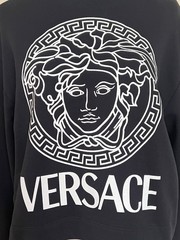 NWT Versace Medusa Tribute Black Logo Graphic Crewneck Sweatshirt 42 US 6 $1150