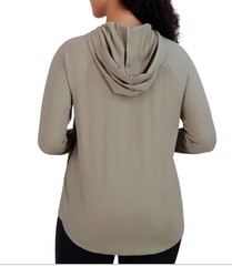 Sage Collective Women’s Green Hoodie S, Thumbholes Ribbed 4-Way Stretch Pullover
