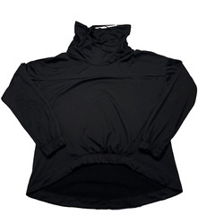Fabletics Sweatshirt Womens Small Black Cowl Neck Pullover Stretch Zippers