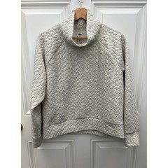 RBX Live Life Active Gray Quilted Funnel Neck Pullover Sweatshirt Womens Medium