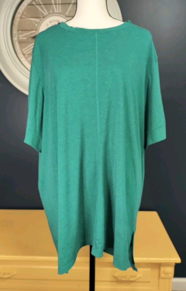Nike Yoga Dri Fit Shirt Women’s XL Green Slim Fit Flowy Stretch Athletic EUC
