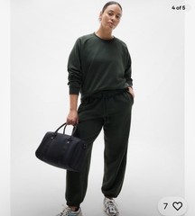 Athleta Forever fleece relaxed crew sweatshirt- Small – elm- nwt