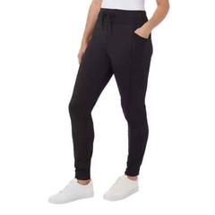 NWT LAZYPANTS 1560930 LADIES BLACK FLEECE JOGGER LOUNGE PANTS SZ S #G312