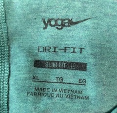 Nike Yoga Dri Fit Shirt Women’s XL Green Slim Fit Flowy Stretch Athletic EUC