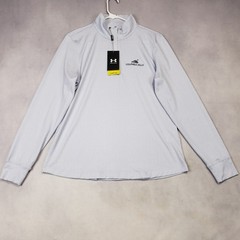 Under Armour 1/4 Zip Pullover Women Size Large Gray Geometric Print Stretch NEW
