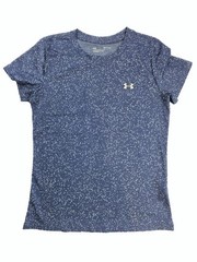 Under Armour Loose DriFit Blue Gray Spotted Cap Sleeve Shirt Women’s Size S