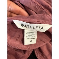 Athleta Womens Mauve Jacquard Palm Leaf V-Neck Tank Top Size M Activewear 2611