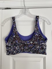 lululemon Like a Cloud Purple Floral Reversible Wireless Crossback Bra 8