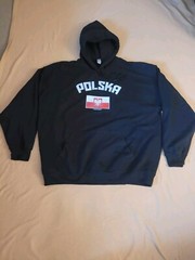 Black Threadrock Polska Polish Flag Hoodie Sweatshirt Poland Pride