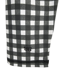 Albion Fit Black Gray & White Checkered Pattern Leggings Size Meas 26 x 23.5