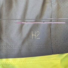 Hannah H2 Performance Shorts Women XL Grey Citron Layered Running Athletic New