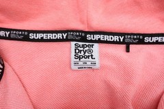 Superdry Sport Sweatshirt Womens EU 38 Pink Hooded Full Zip Pocket Drawstring Logo