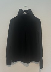 Alo Yoga Black Fleece Cowl Neck Pullover Sweatshirt Women’s Size S Pleated Back