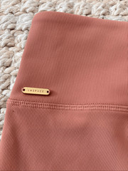 L*Space Colorblock Ribbed Biker Shorts Alo Pink Mauve High Rise Activewear Athle