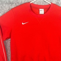 Nike Womens Red Waffle Knit Thermal Long Sleeve Crewneck Shirt Large RN56323