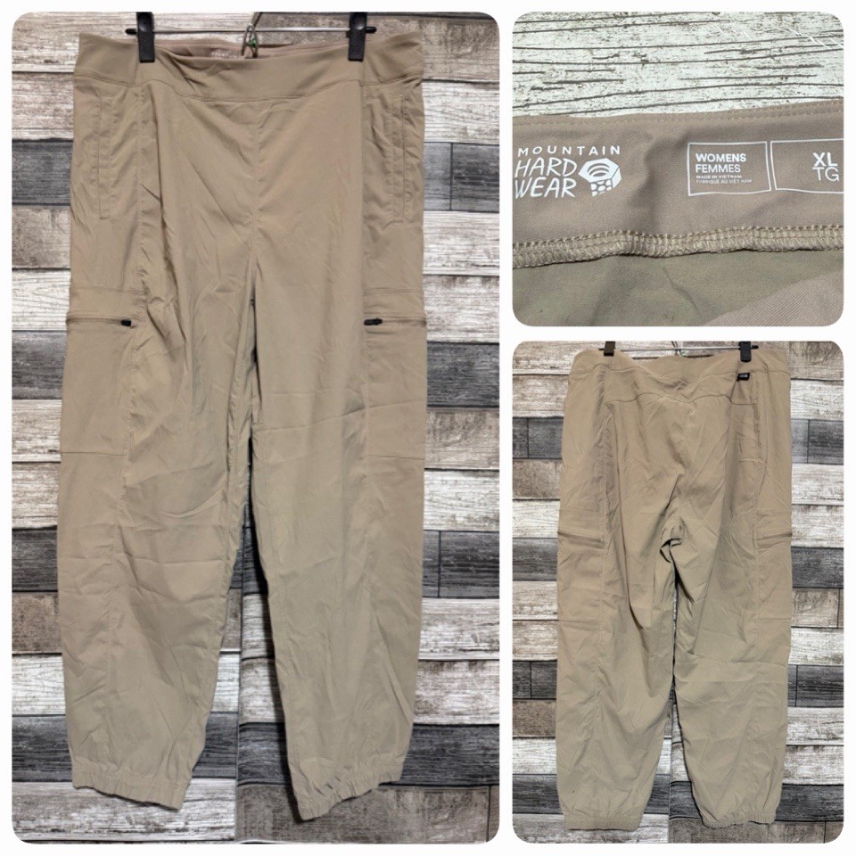 Mountain Hardwear Cargo Pull On Joggers Women’s XL Tan (Inseam 27.5) Hiking
