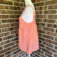 Athleta 100% Linen Tank Voyager Women’s Small Top Orange Sleeveless Straps
