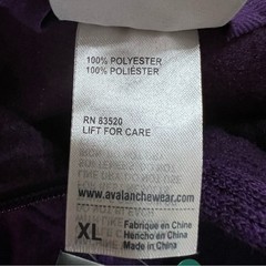 Avalanche Italian Purple Fleece Zip-Up Jacket. Size XL. NWT.