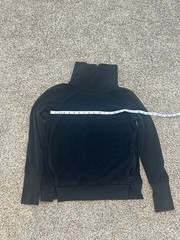 Alo Yoga Black Fleece Cowl Neck Pullover Sweatshirt Women’s Size S Pleated Back