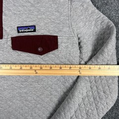 Patagonia Sweatshirt Womens Small Gray Quilted Mock Neck Snap Pullover Pocket
