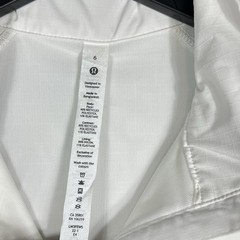 Lululemon Stretch Ripstop Run Jacket Women’s 6 White 1/2 Zip Stretch Vented