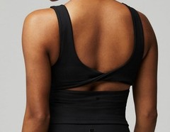 Fabletic Oasis Twist Built-In Bra Tank Black XL
