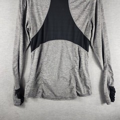 Layer 8 Performance Woman Athletic Pullover Jacket M Gray 1/4 Zip Qwick Dry