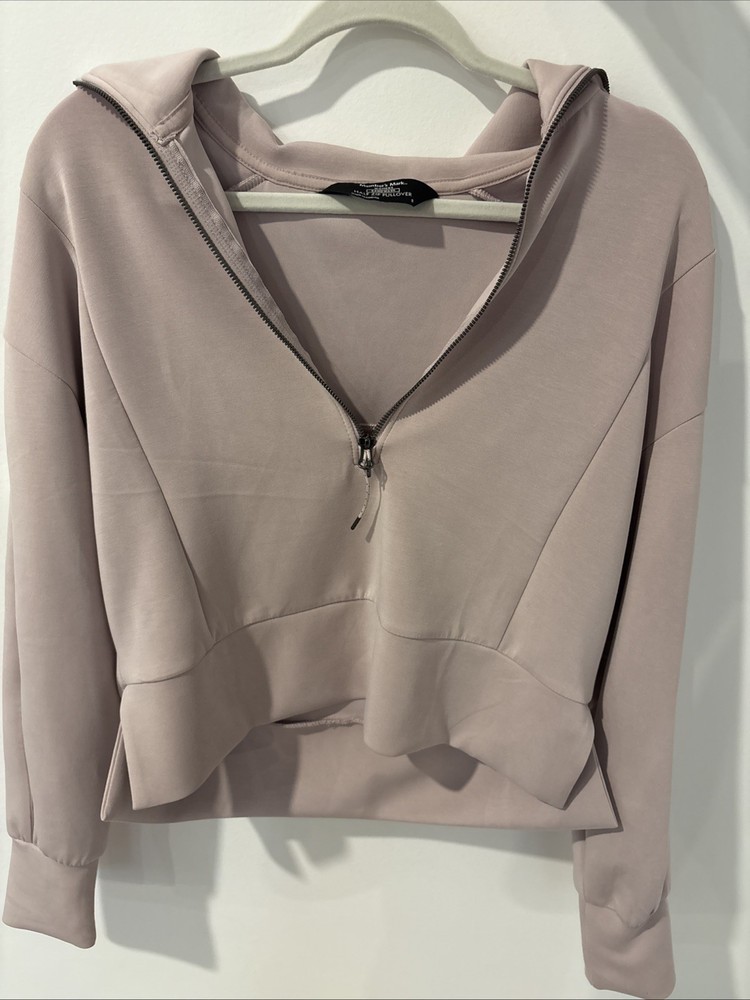 Member’s Mark Women’s Sandwash Half Zip Pullover Hoodie Pink Size Small Soft