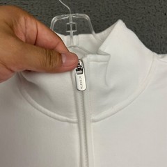 Athleta Forever Fleece Sweatshirt Womens XL White 1/4 Zip Pullover Activewear