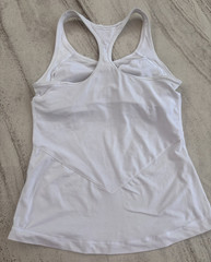 Nike Dri-Fit Women’s Racerback Tank Top W/ Built In Bra White W/ Logo Size M
