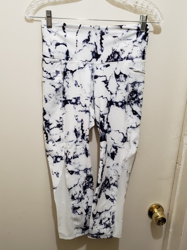 Old Navy Leggings Womens Medium White Purple Marble Capris