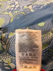 The North Face Cap Sleeve Activewear Blue & Lime Green Stretch Comfort Top Sz M