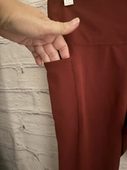 Unbranded Solid Red Crop Activewear Leggings Pockets Women’s M