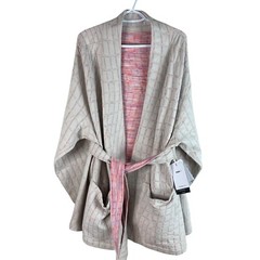 NEW Nike Yoga Wmns 3X Therma-Fit Luxe Reversible Jacquard Wrap Robe DX6375-104