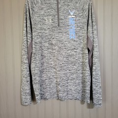 Under Armour Quarter Zip Pullover Sweater “Air Force” Logo Gray Women’s Large