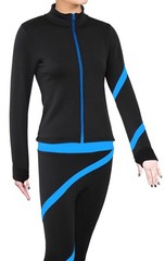 Figure Skating Polartec Fleece Spiral Jacket – Deep Sky Blue