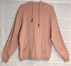 Modiv Blush Pink Stretch Cotton Blend Hooded LS Sweatshirt Medium EC!