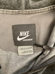Nike Sportswear Womens Gray Plush Velour Zip Up Hooded Jacket Size XS (0-2)