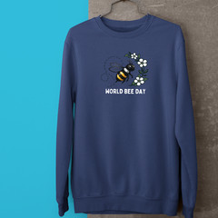 World Bee Day Sweatshirt Cute Cartoon Bumble Bee Honey Nature Lover Novelty Gift
