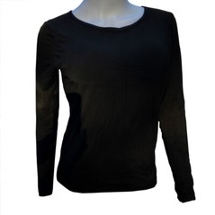 WOMEN’S BLACK LONG SLEEVE SHIRT WITH BUILT IN BRA