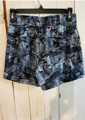 lululemon Women’s Abstract Blue Black White Athletic Shorts Drawstring Stretch 4