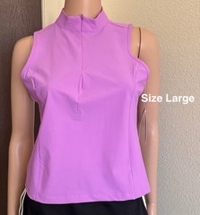 Avia Women’s Tricot Half Zip Tank Top, Size Large , Fleur