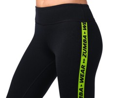 Zumba Happy Ankle Leggings – Bold Black & Green ~ XS, S, M, L, XL, XXL ~ New!